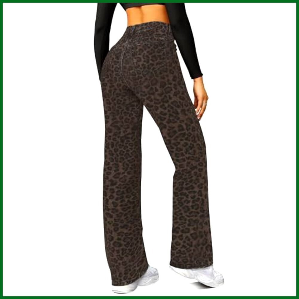 High Waisted Straight Leg Boyfriend Jeans, Wide Leg Loose Fit - Picture 2 of 6